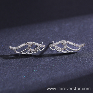 925 Sterling Silver Angel Wings Earrings fashion